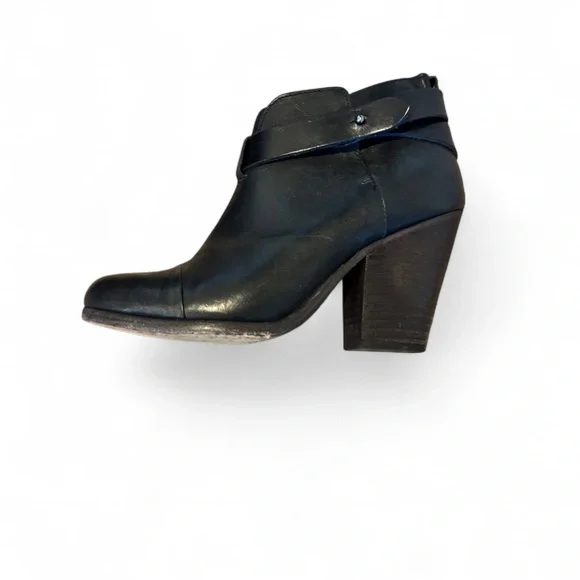 Rag & Bone Black Leather Moto Ankle Boots Size 6 EU 36 Handmade in Italy - Picture 11 of 15